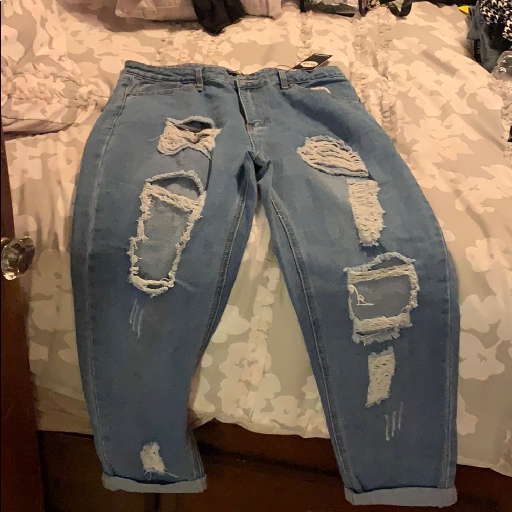 Ripped mom jeans